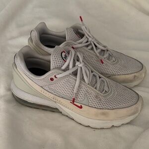 Nike White and Red Mesh Sneakers